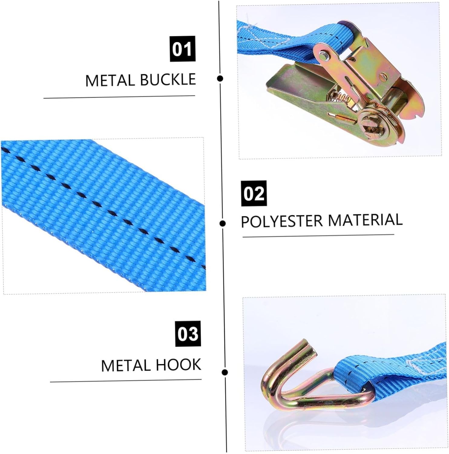 4pcs Cargo Binding Device Luggage Strap for Secure Tie Down Wide Easy to Operate Suitable for Outdoor Use Protects from Damage