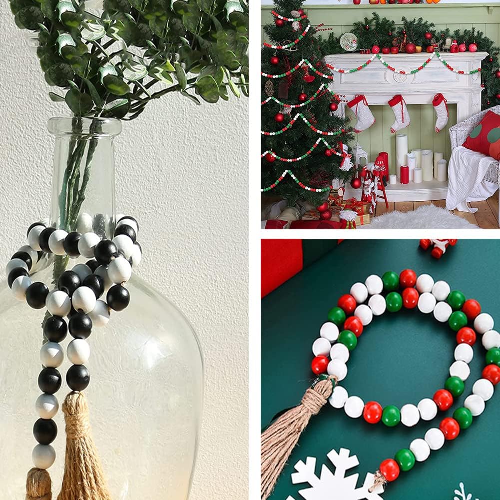 150 Pcs 16mm White Wooden Beads, Unfinished Round Bulk Spacer Wood Beads for DIY Crafts, Garlands Farmhouse Decor, Jewelry Bracelet Necklace Making, Christmas Holiday Decoration - Image 5