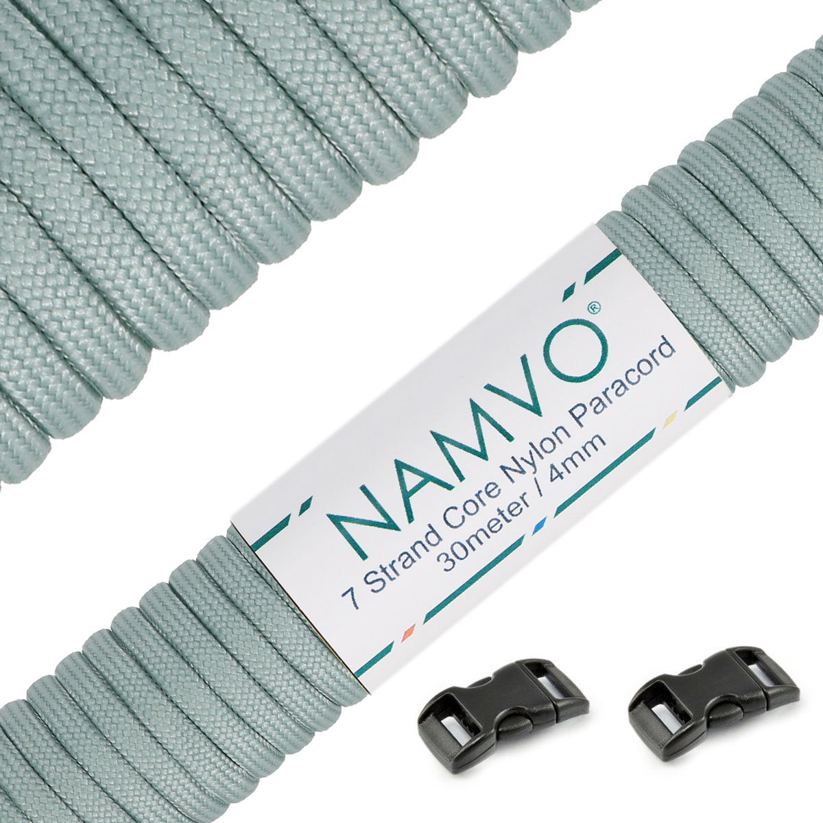Namvo 550 Paracord Mil Spec Type III 7 Strand Parachute Cord Total Length 100ft/30 Meters Solid Color