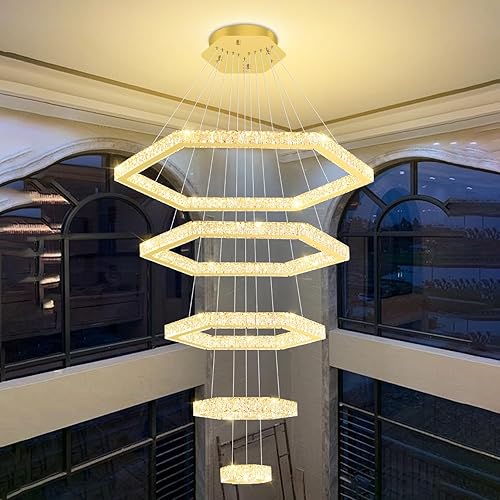 Miniatura 4 de Candelabros LED modernos de cristal con forma de altura ajustable para comedor, dormitorio, sala de estar, dorado, 8 pulgadas + 16 pulgadas + 24