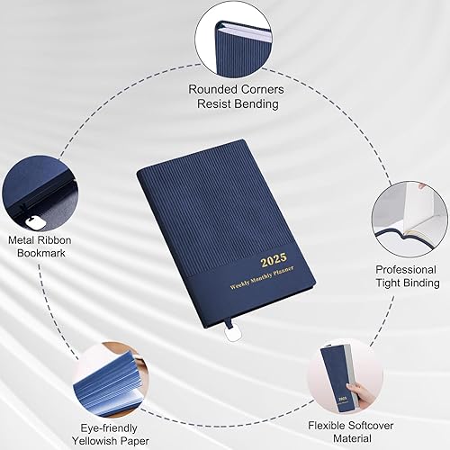 Miniatura 5 de Ymumuda Agenda 2024-2025, agenda semanal y mensual 2024-2025, 8.25 x 5.85 pulgadas, 12 meses, julio de 2024 a junio de 2025, agenda escolar con