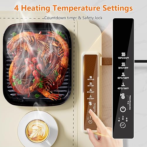 Miniatura 3 de Tapete de calentamiento para alimentos, bandeja de calentamiento eléctrica, bandeja de calentamiento eléctrico de grafeno de superficie completa,