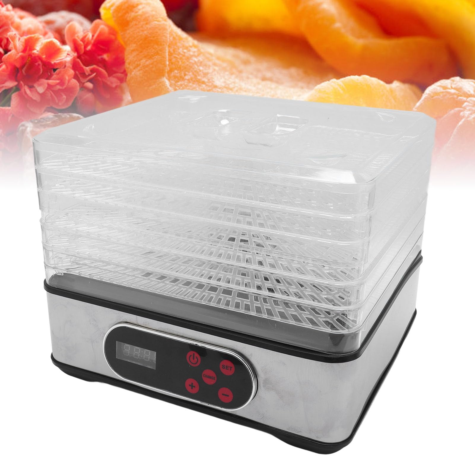 Dehydrator, Gefriertrockner mit Temperaturkontrolle und Timer Elektrische Trocknungsmaschine Lebensmittel Dehydrator Lebensmittel Dehydrator für Fleisch Kräuter Rindfleisch Obst Gemüse Gemüse