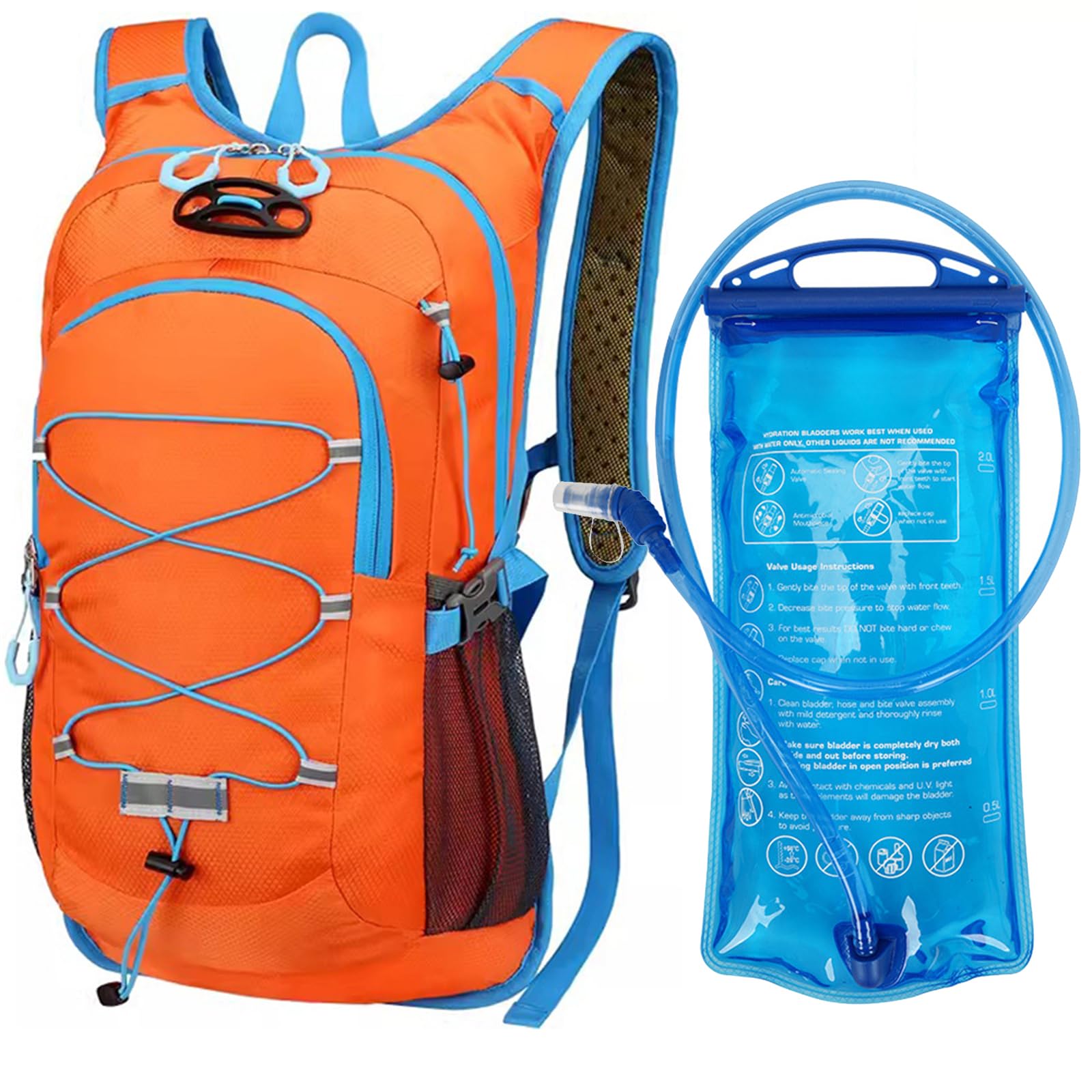 Mochila de hidratación para exteriores con bolsa de agua de 2 L, mochila ligera para correr, mochila de ciclismo de gran capacidad, mochila para senderismo, mochila de camping para mujeres y hombres
