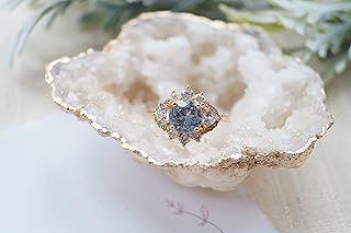 Moroccan Geode ring display -Natural Crystal Geode Round Ring Box, Agate Geode Quartz Ball Ring Holder Jewelry Organizer for Women Girls, Wedding Keepsake