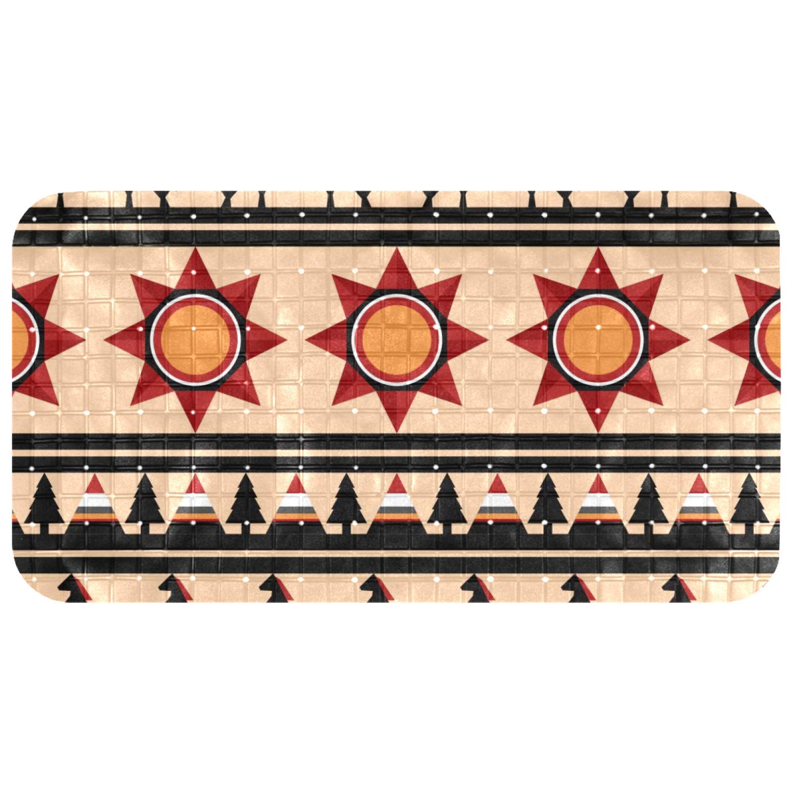 Tapis de bain long 37x68 cm Bennigiry motif chevaux imprimé pour salle de douche