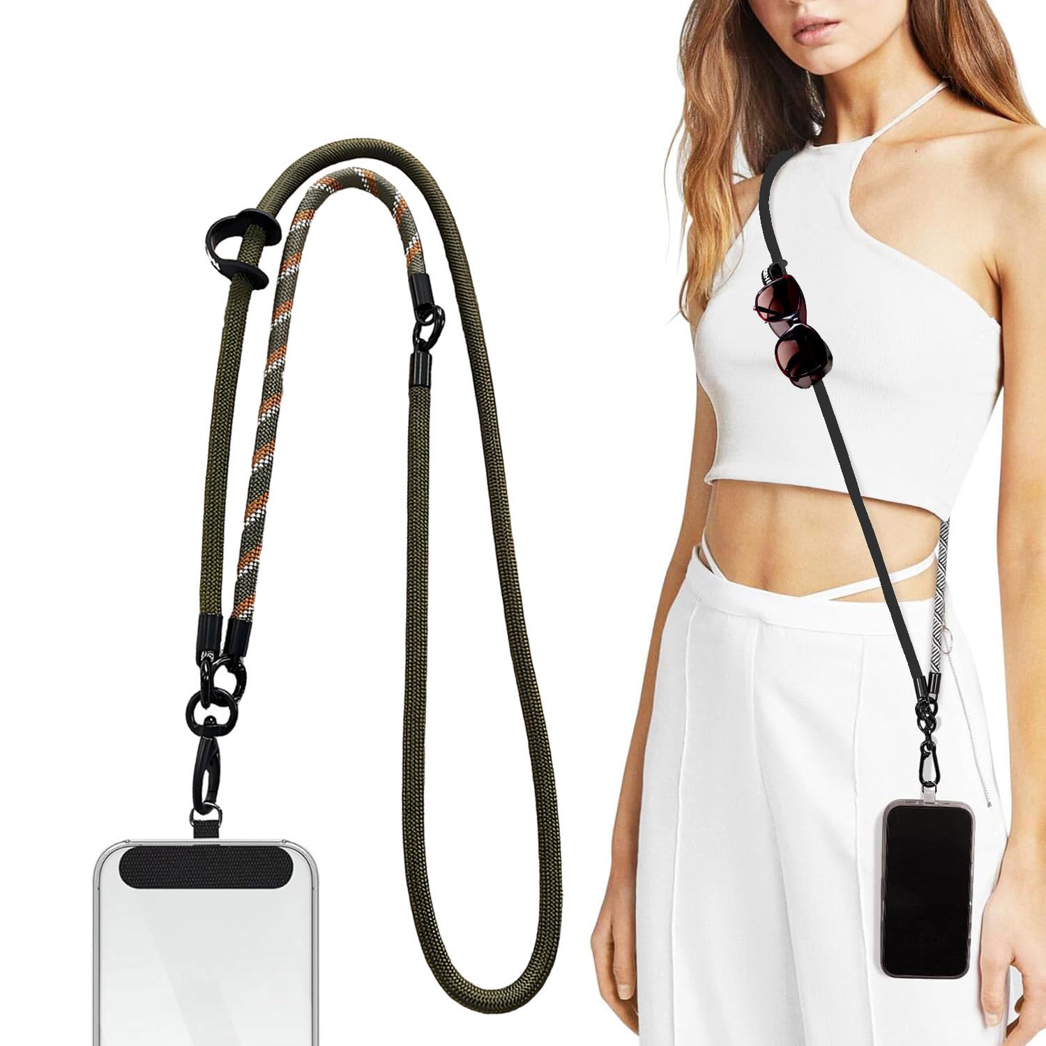 3-in-1 Adjustable Anti-Theft Phone Lanyard with Tether Tab, Universal Crossbody Neck Wrist Strap for most mobile phone cases, cameras, headphones, USB flash drives, ID cards-image-37