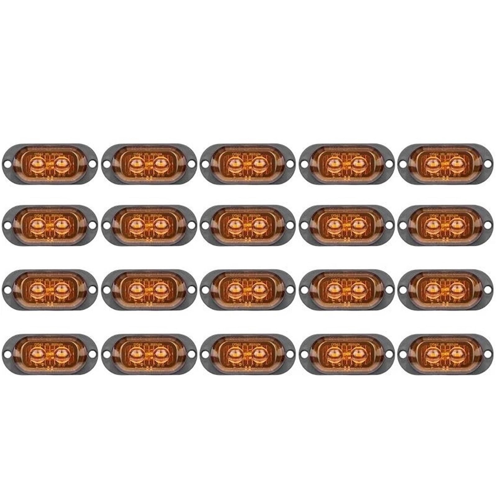 Indicador Intermitente Espejo Retrovisor 10/20 Unidades De Luces LED Posición Lateral Para Coche, Luz Gálibo Para Remolques, Camiones, Caravanas Y Barcos(20pcs Yellow)