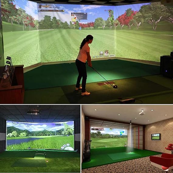 Golf Simulator for Home, 4 Sizes, Indoor Golf Simulator for Home & Commercial USE, Includes HD Impact Screen, Suitable for USE with All Golf Launch Monitors for Golf Training