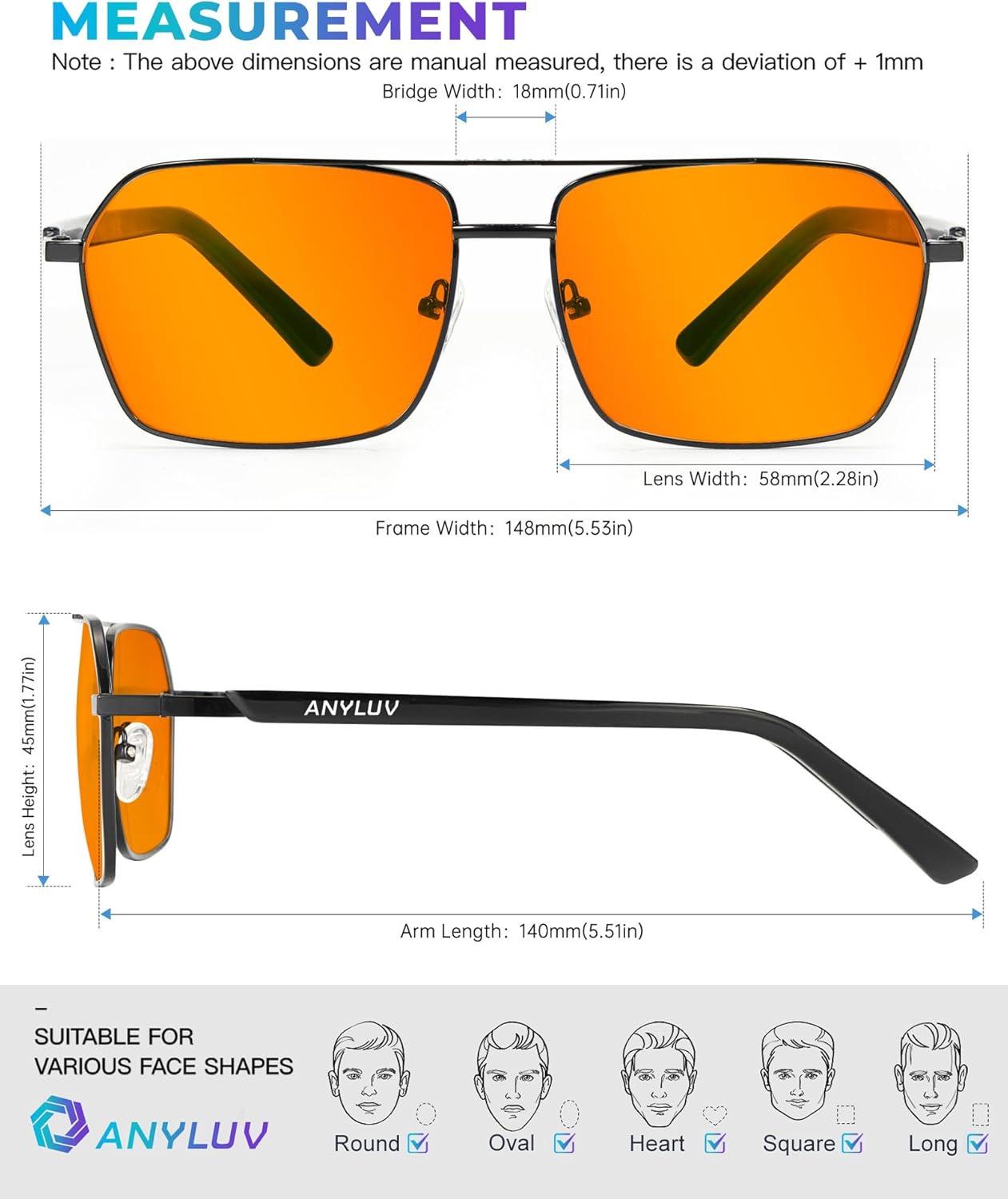 ANYLUV Blue Light Glasses Men/Women, Blue Light Blocking Glasses, Computer Screen Blocker Eyes Protection Glasses - Image 4