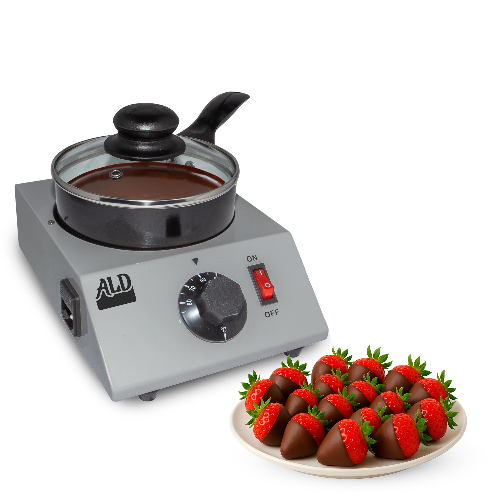 ALDKitchen Chocolate Melter Electric Chocolate Warmer with Temperature Control Stainless Steel 110V Commercial Grade Easy to Use for Candy Baking and Dessert Making 1.2 kg product thumbnail 3