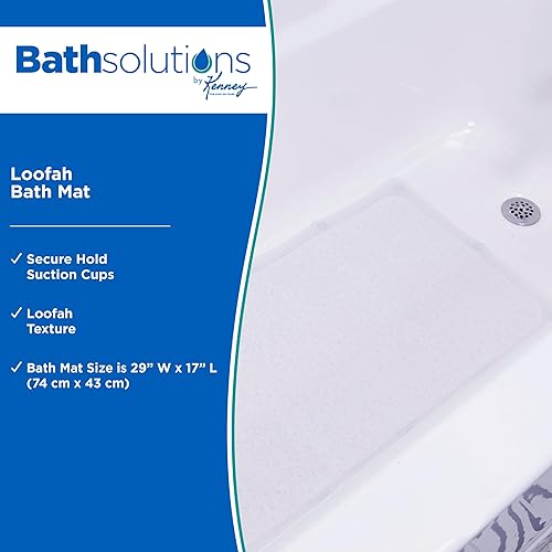 Miniatura 2 de Kenney KN67258 Tapete de baño de lufa de vinilo, tapete de ducha con ventosas para uso dentro de la ducha del baño, 29 pulgadas de largo x 17