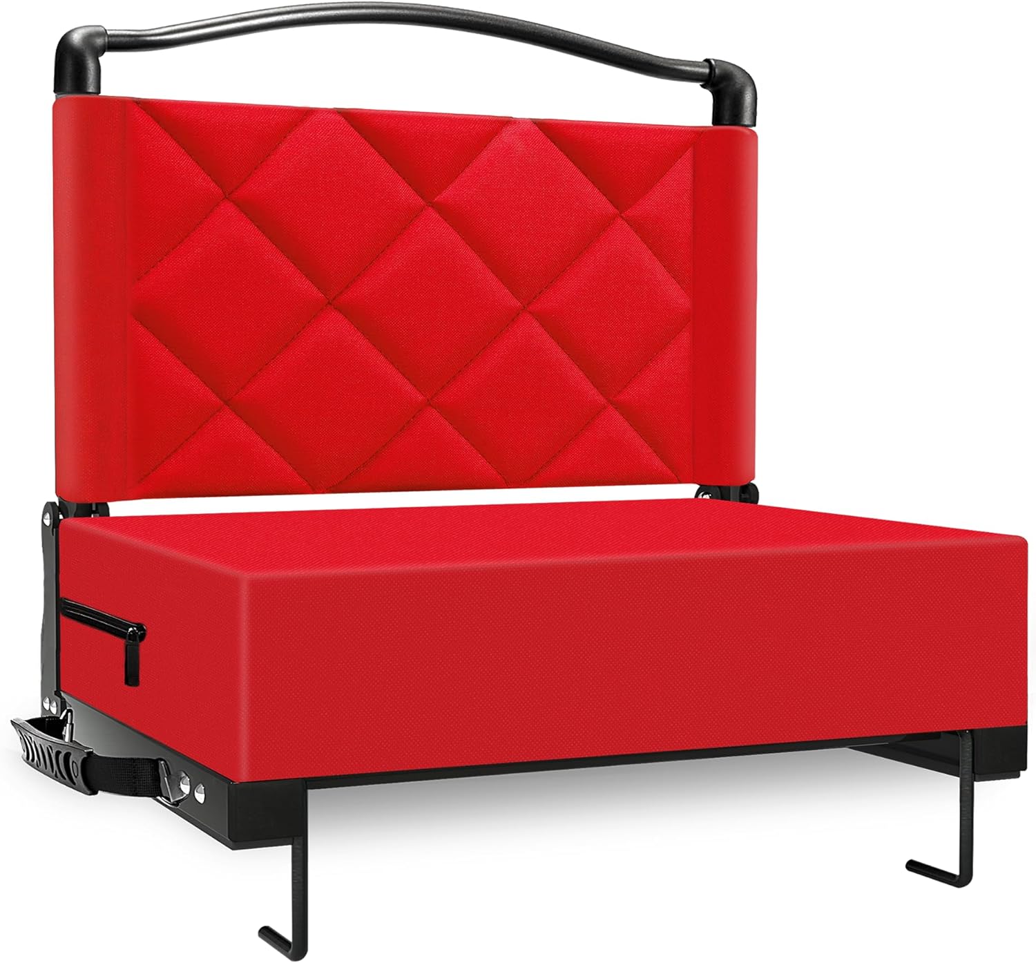 Stadium Seats with Back Support Cushion, Folding Stadium Seats for Bleachers Hold up 400lbs, Wide Bleacher Seat with Shoulder Strap & Handle Comfort for Sports Events (red, 1pcs)