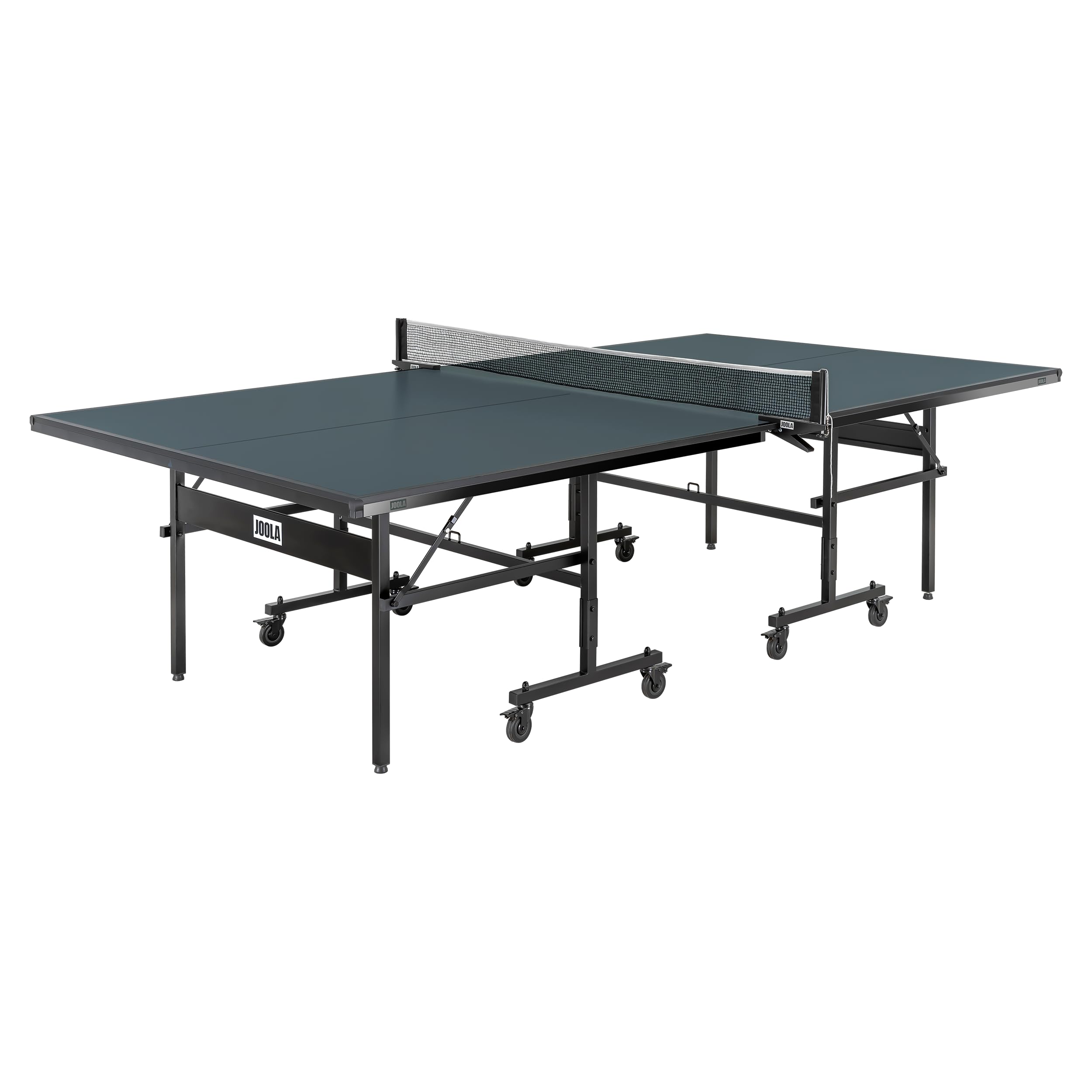JOOLA Inside Professional MDF Indoor Ping Pong Table with Quick Clamp Table Tennis Net and Post Set - 10 Minute Easy Assembly - Tournament Quality - Foldable with Single Player Playback Mode