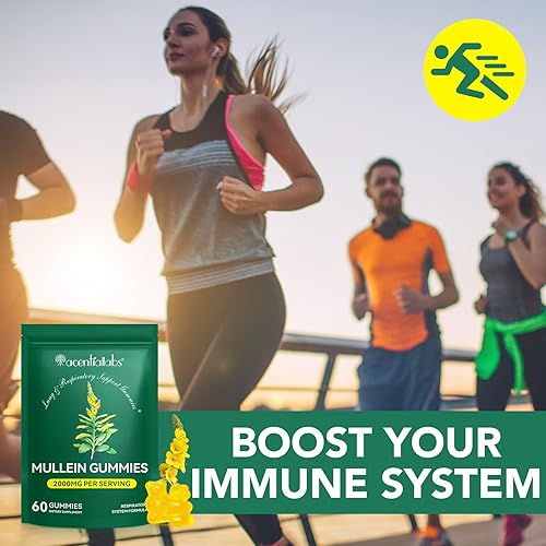 Miniatura 6 de Gomitas de gordolobo para alivio de pulmones y senos nasales, 2000 mg de extracto de hoja de gordolobo, suplemento natural de limpieza pulmonar para