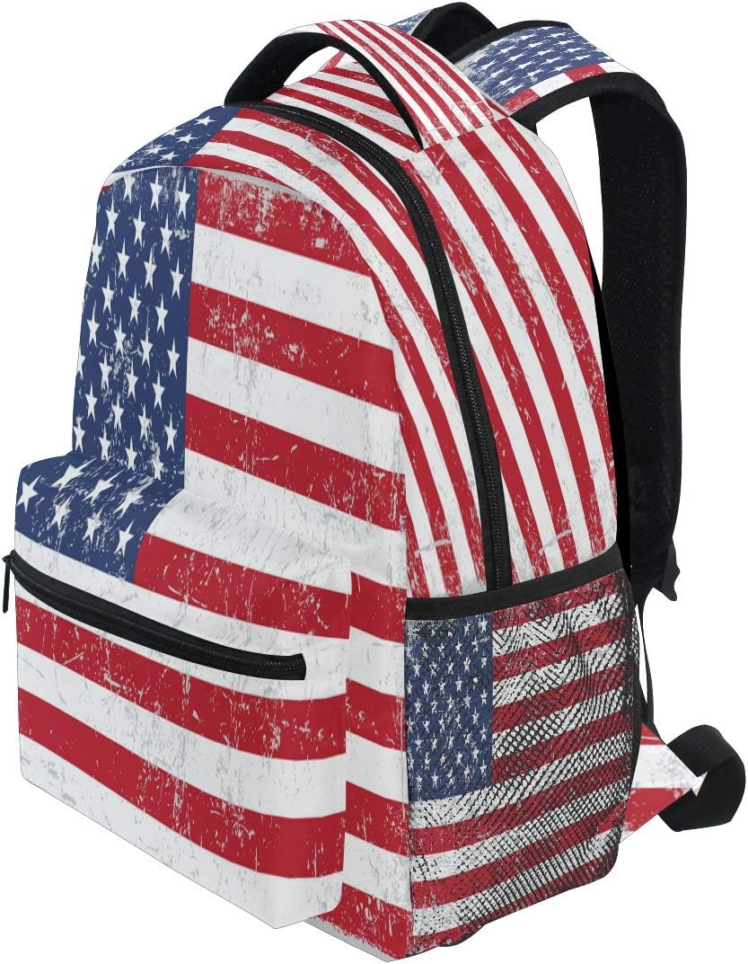 Blueangle Vintage American Flag Backpack for Boys Girls Teens, College Backpack School Bag Lightweight Bookbag Travel Laptop Casual Daypack