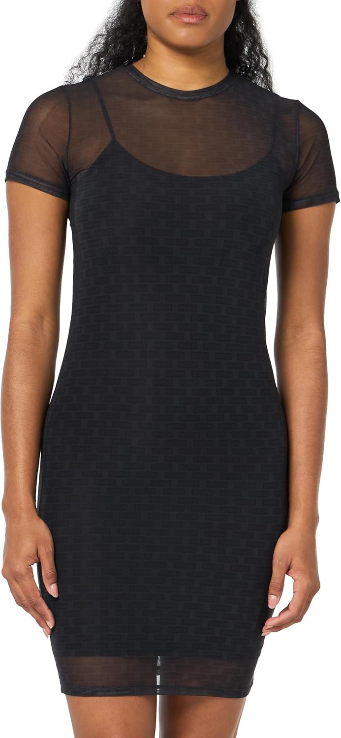 HUGO Womens Short Mesh T-Shirt Dress
