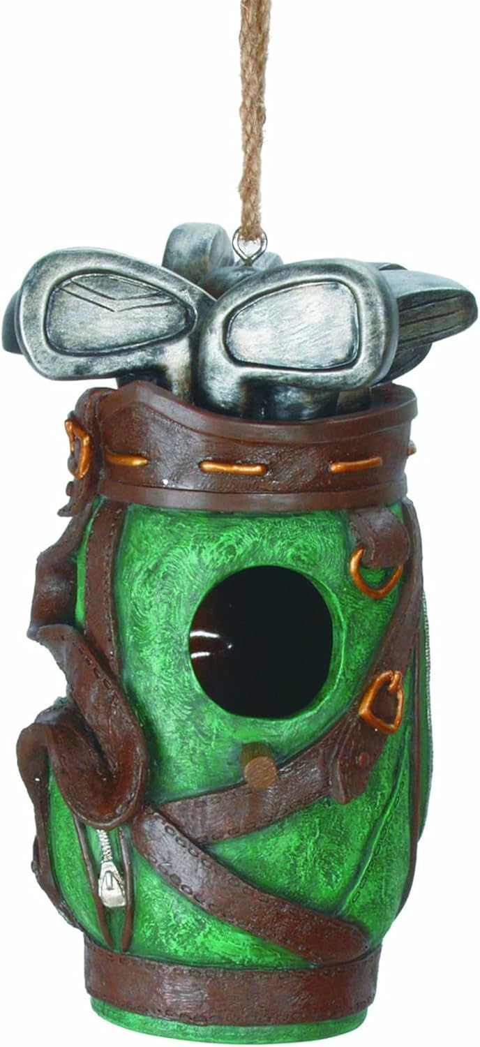 Spoontiques - Birdhouse - Garden Décor - Decorative Bird House for Yard and Garden Decoration - Hanging Novelty for Outdoor Patio - Golf Bag Birdhouse