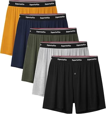 Boxers for Men Viscose from Bamboo Mens Underwear Boxer Shorts Breathable Mens Boxer, Loose Fit, Knit Pack