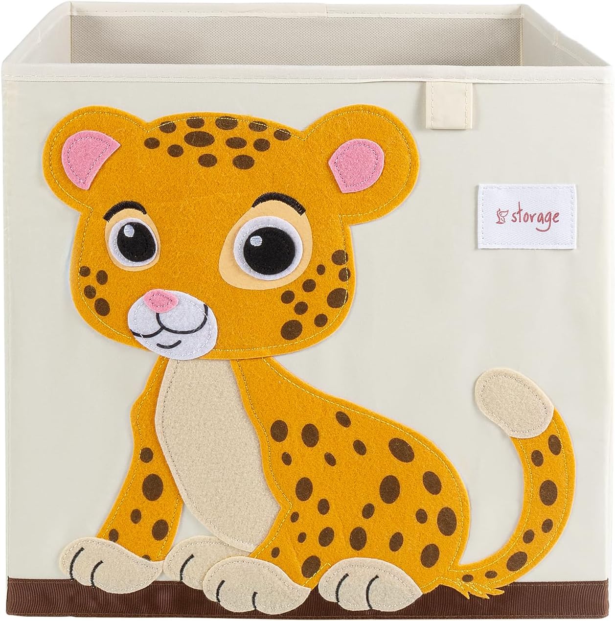 Foldable Animal Canvas Storage Toy Box/Bin/Cube/Chest/Basket/Organizer For Kids, 13 inch(Tiger)