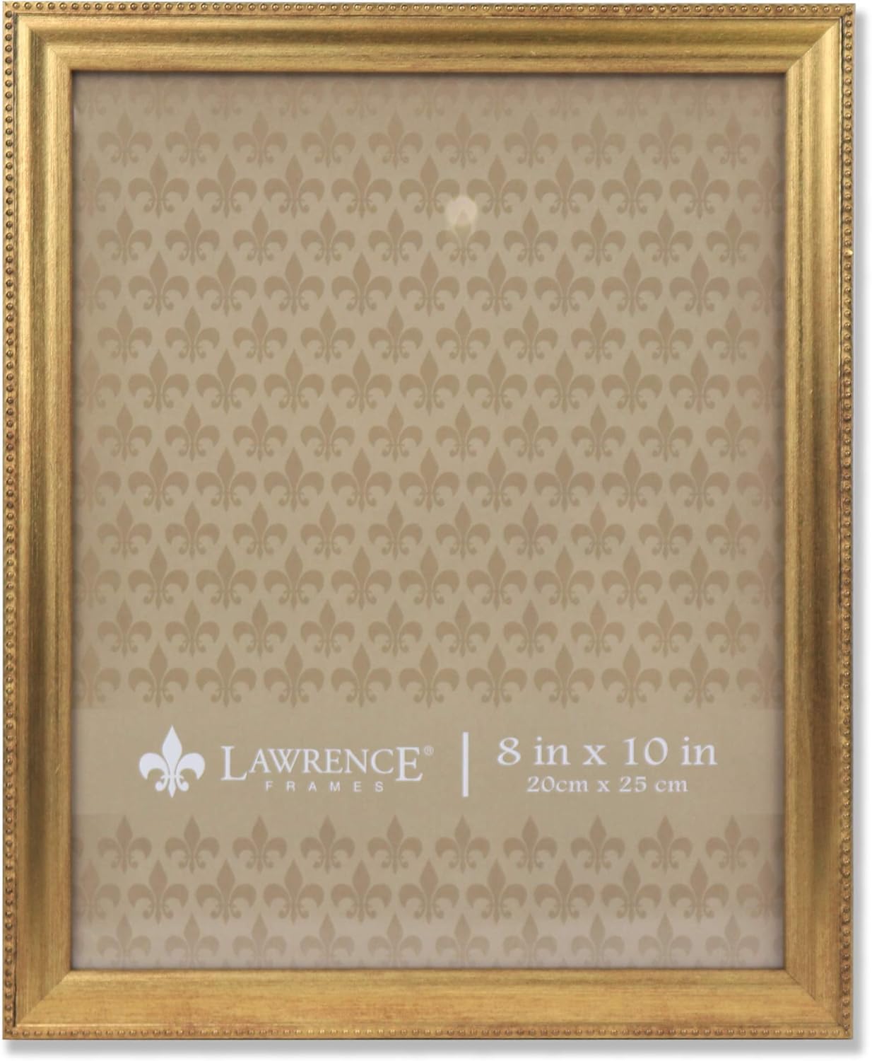 Lawrence Frames Classic Bead and Sutter Burnished Gold Picture Frame Bundle, 8x10 and 5x7 inch