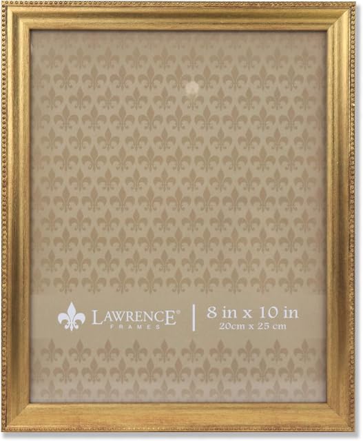 Lawrence Frames Cadre d'image de perles classiques, 8x10, or
