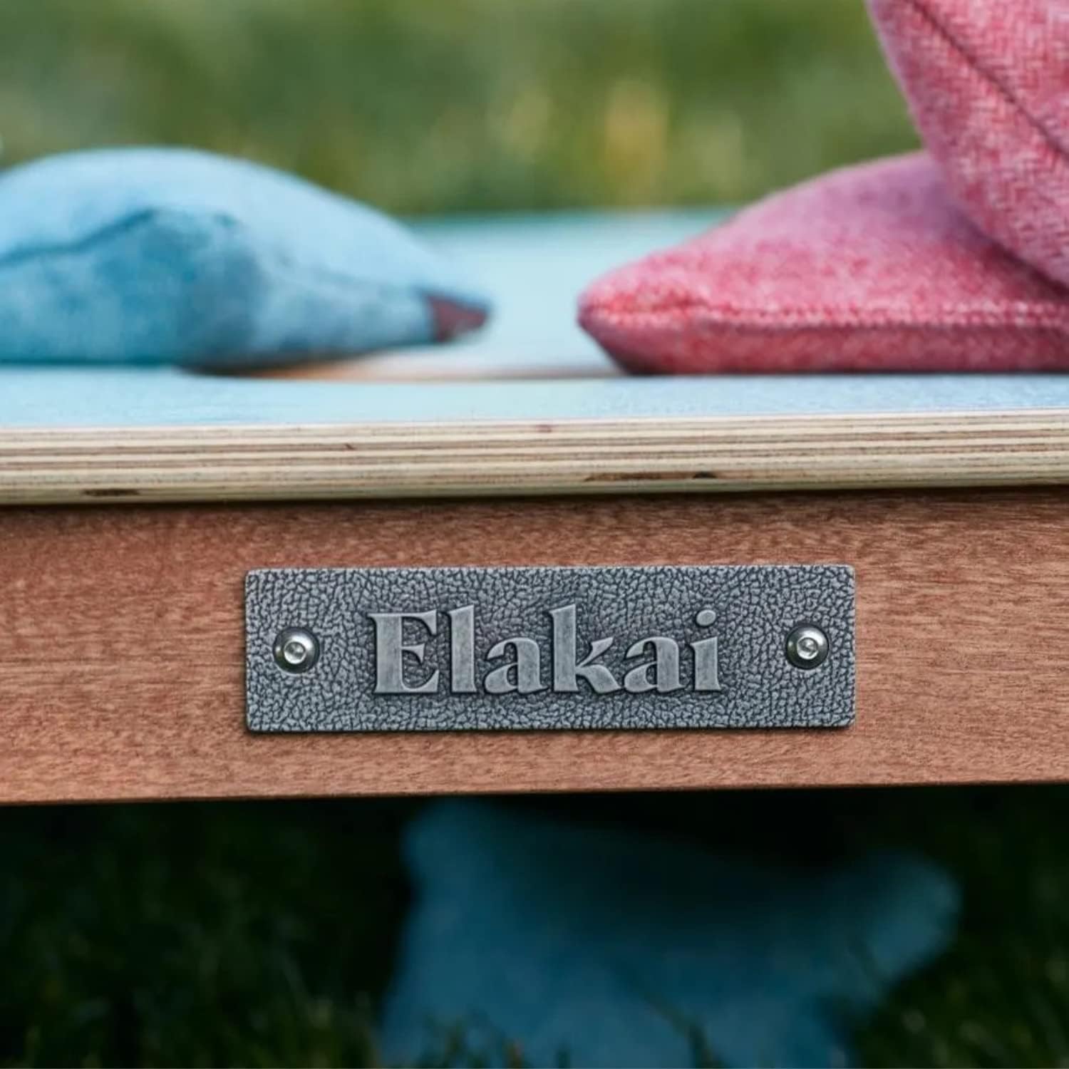 Elakai Cornhole Bags All Weather Single Sided Herringbone Regulation Size and Weight Set of 4 Size 6 in x 6 in