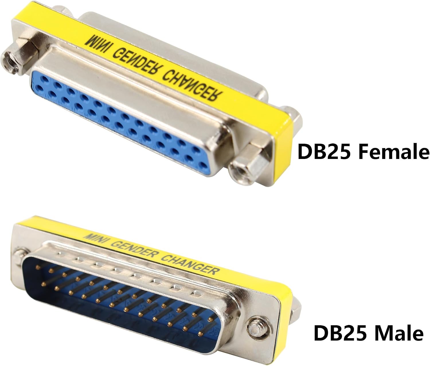 6Pcs 25Pin Male to Female Mini Gender Changer Coupler Adapter DB25 Serial Cable Gender Changer VGA Coupler
