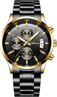Men's Fashion Stainless Steel Watches Date Waterproof Chronograph Wristwatches,Stainsteel Steel Band Waterproof Watch