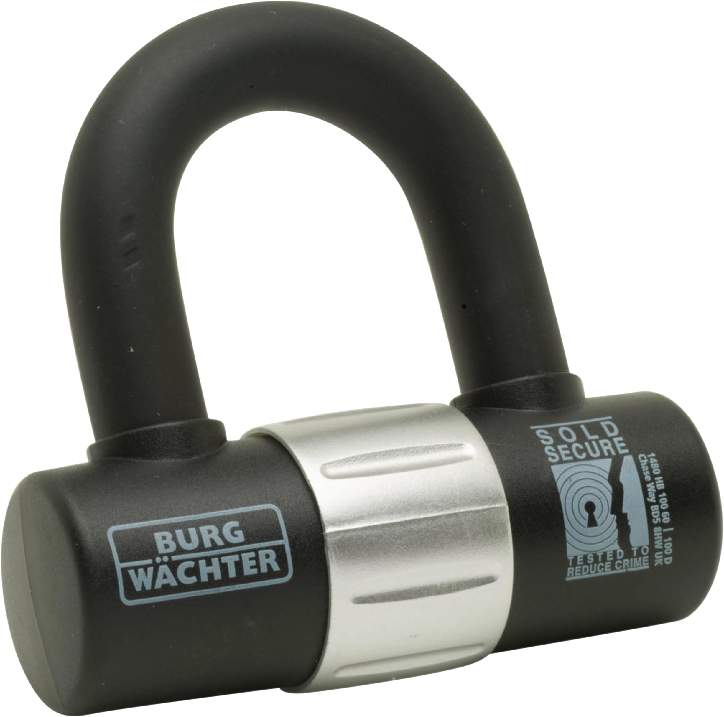 Sterling 100D 16mm Heavy Duty Sold Secure Diamond & Gold Padlock U Lock - Black