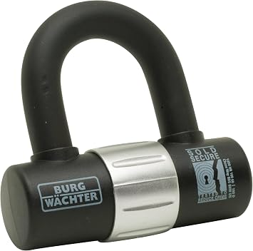 Sterling 100D 16mm Heavy Duty Sold Secure Diamond & Gold Padlock U Lock - Black