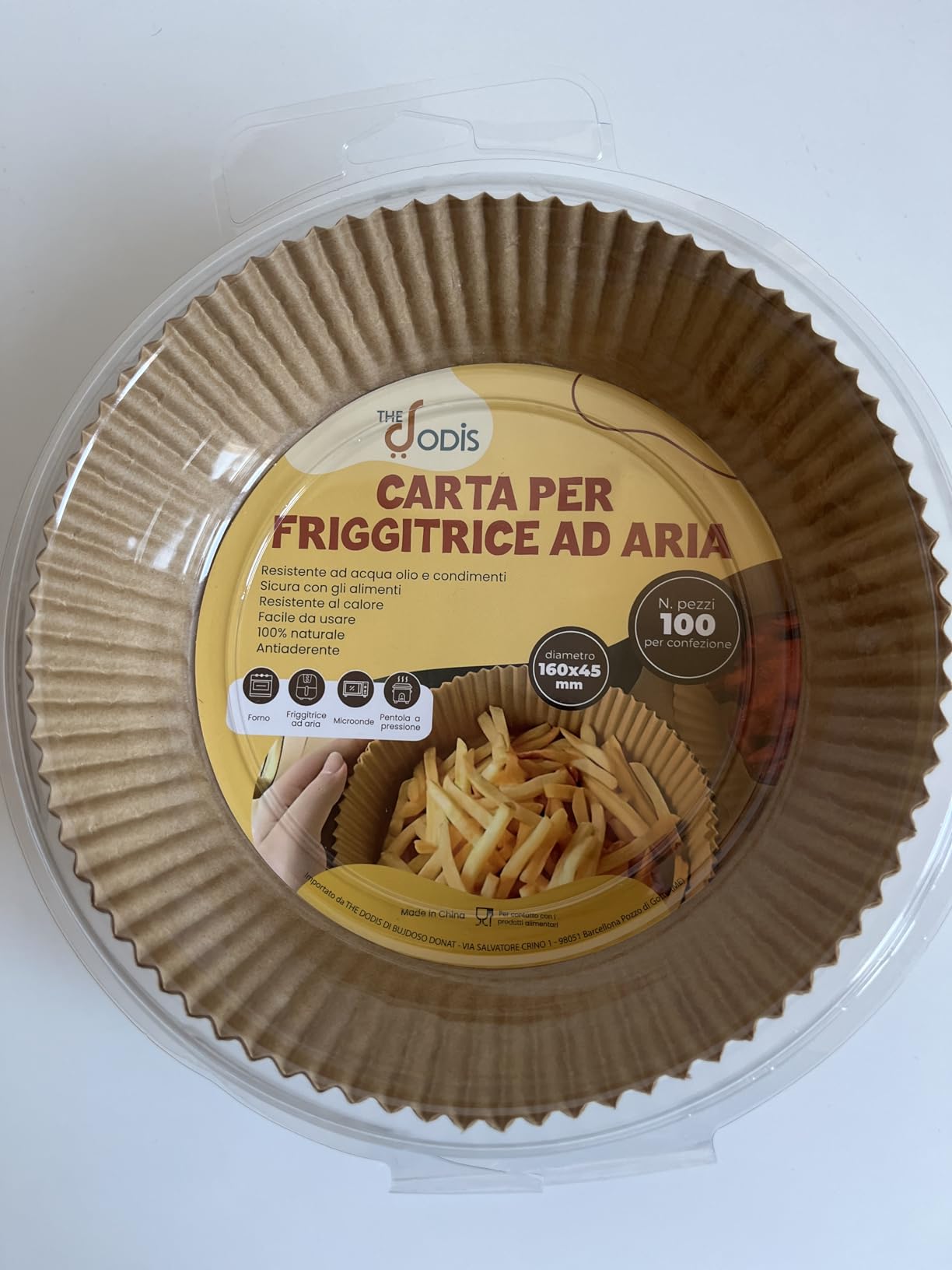 fogli per friggitrice ad aria