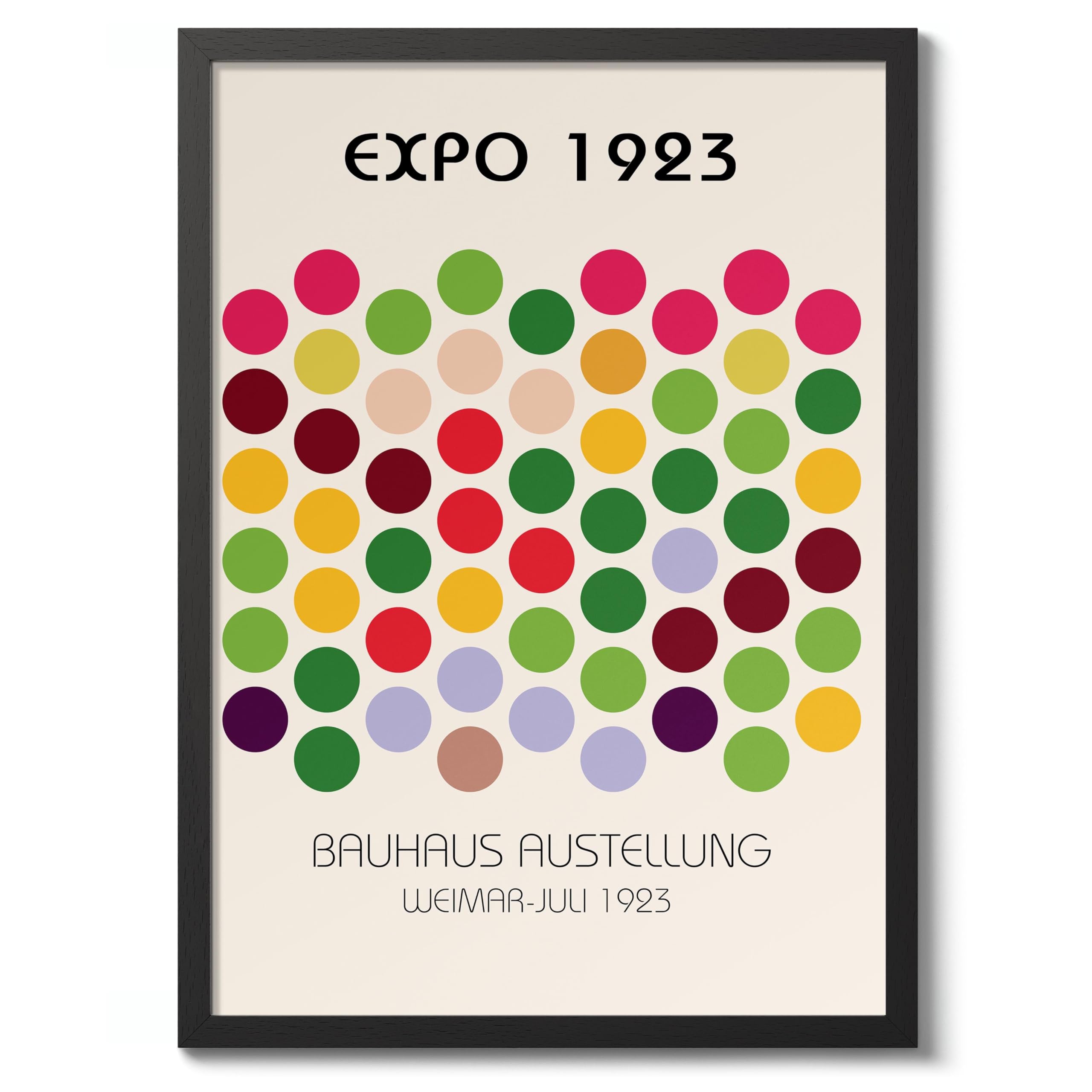 Expo 1923 Bauhaus Poster Mid Century Modern Wall Decor Print, Abstract Geometric Wall Art Boho Abstract Artwork Architecture, Archival Matte, A2 (Black Frame) - 59.4x42cm โ image 1
