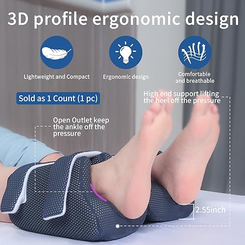 Miniatura 3 de Ehucon Protector de talón para úlceras por presión en el talón, una almohada de cuña de protección para el talón para aliviar la presión de llagas y