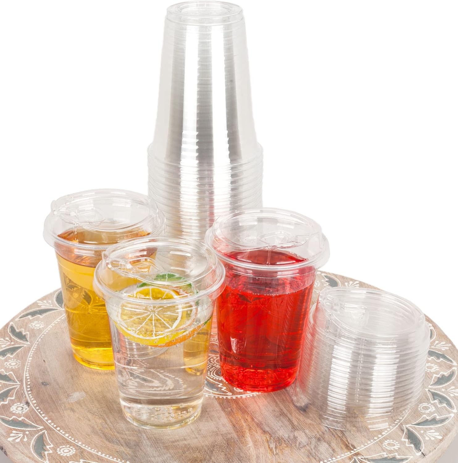Golden Apple Cup series, 16oz Clear Plastic cups with Sip lids (Strawless) 50sets(50cups+50lids) - Image 7