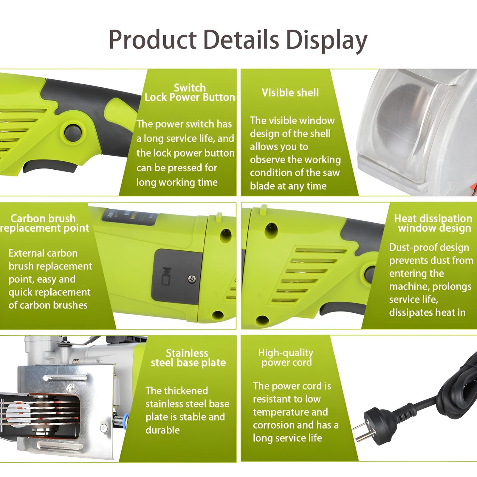 Elektryczna bruzdownica ścienna, 7500 obr./min maszyna do cięcia rowków ściennych, regulowana głębokość cięcia 0-37 mm, szerokość cięcia rowków 33 mm do precyzyjnego rowkowania ścian