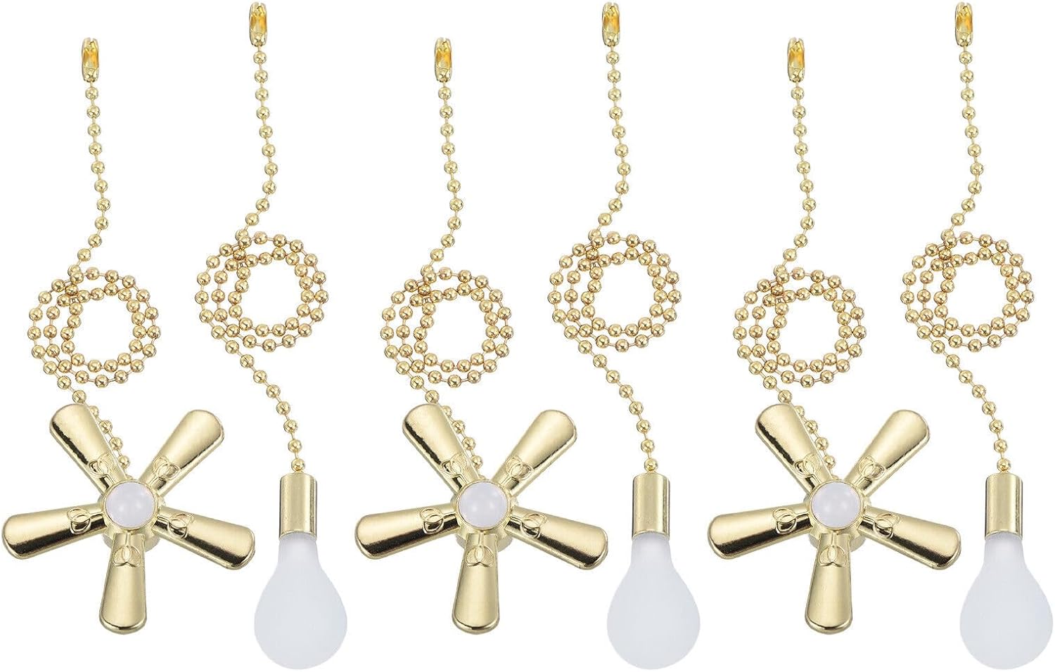 Home and Garden Parts 13 Inch Ceiling Fan Pull Chain Sets 6 Pcs Fan Chain Extender Gold #CN/251024/02105