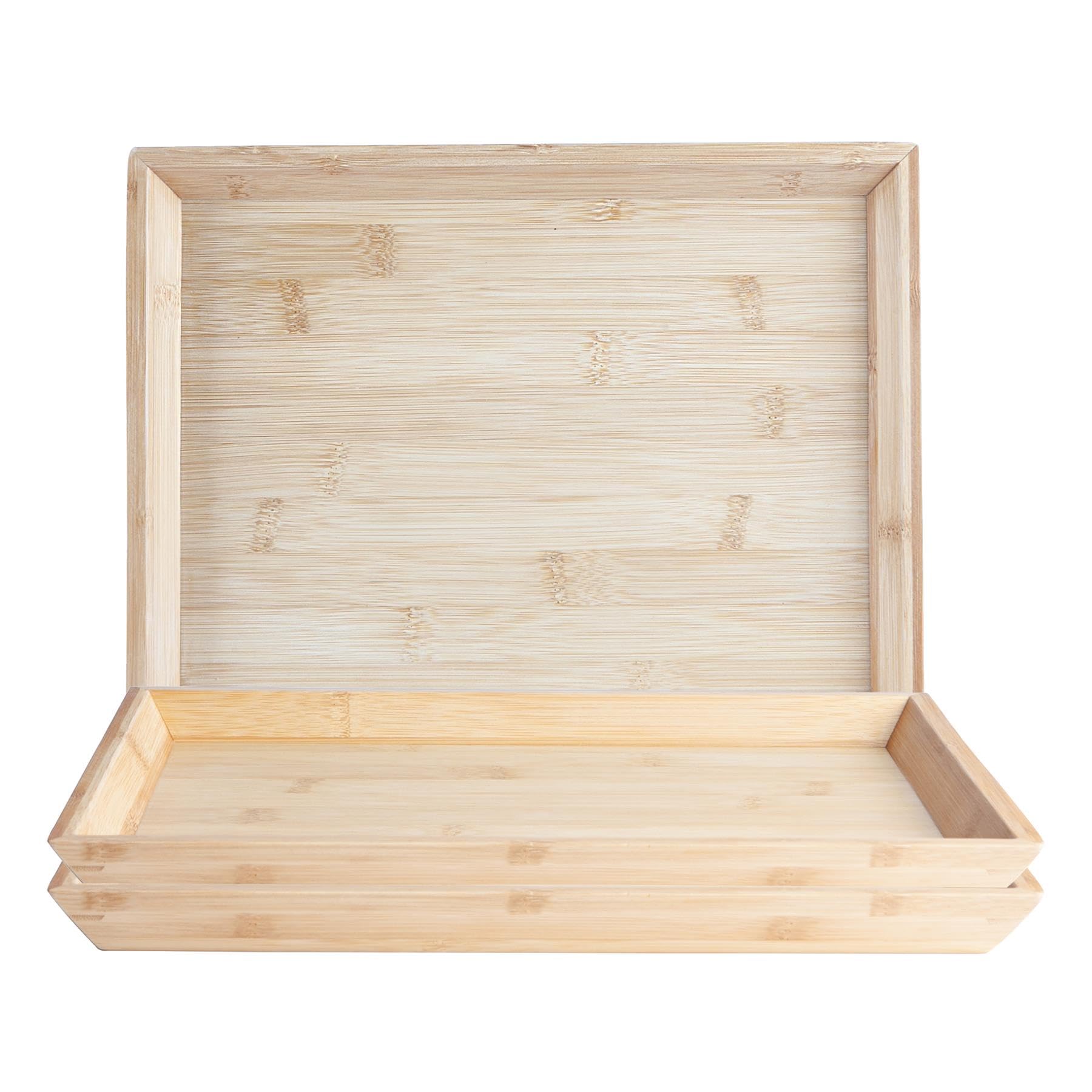 Argon Tableware Rectangulaire Eco-Friendly Bambou Plateau - Plat de Service - 33cm - Brown - x6