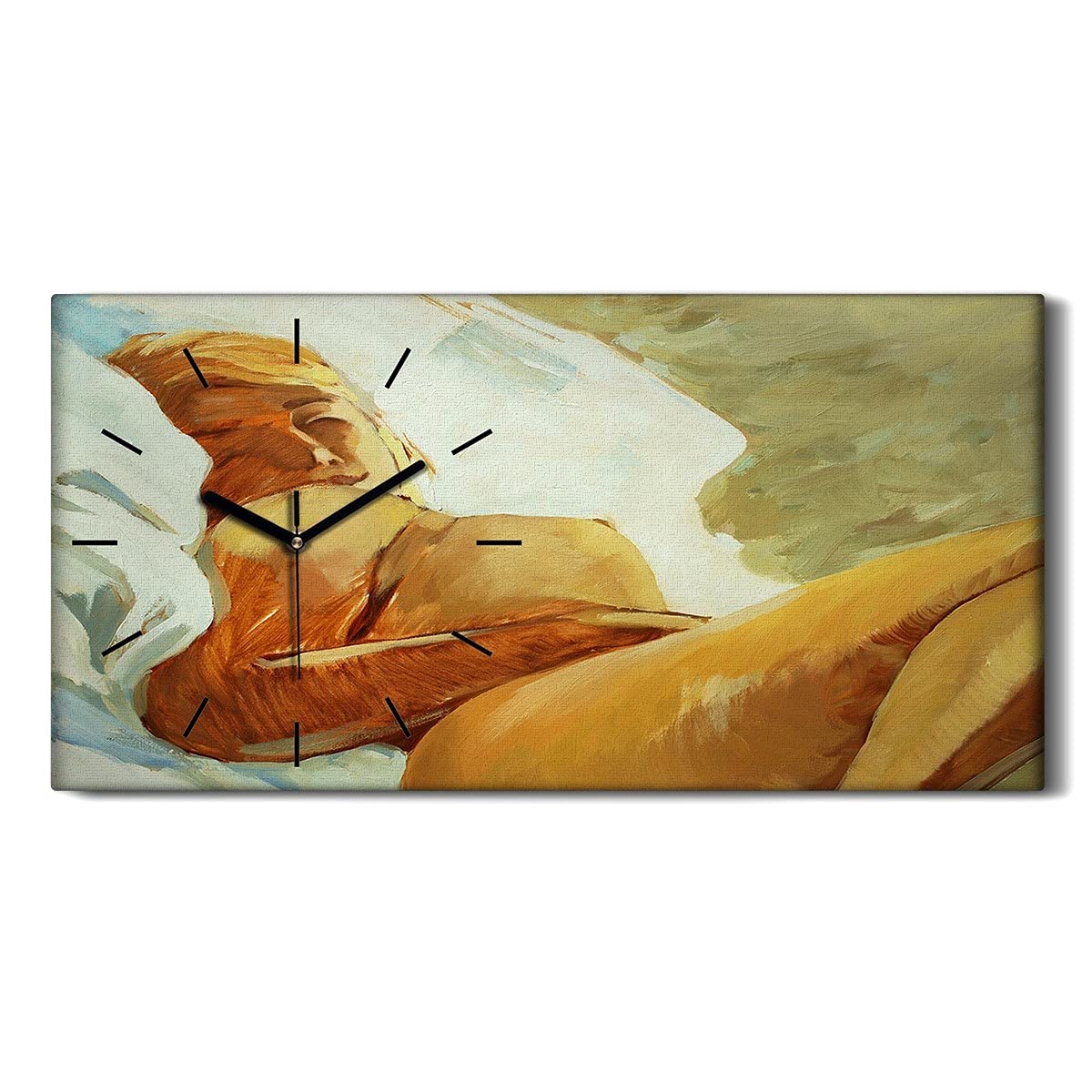 Horloge sur toile 60x30cm corps nu femme endormie déco murale salon