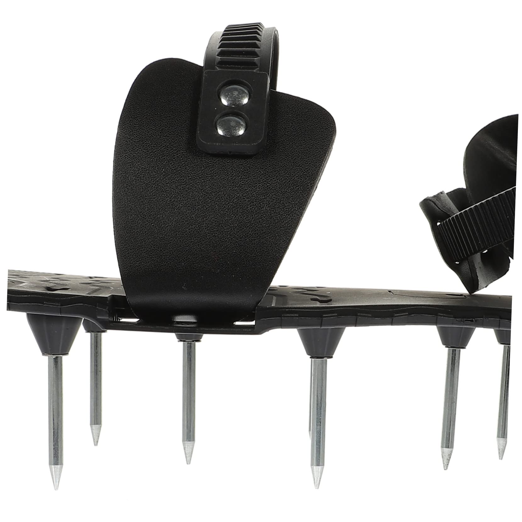 Gatuida Zapatos Aireadores de Césped de PU Negro Correas Ajustables para Jardinería, Herramienta Manual para Mejorar la Salud del Césped y Airear el Suelo