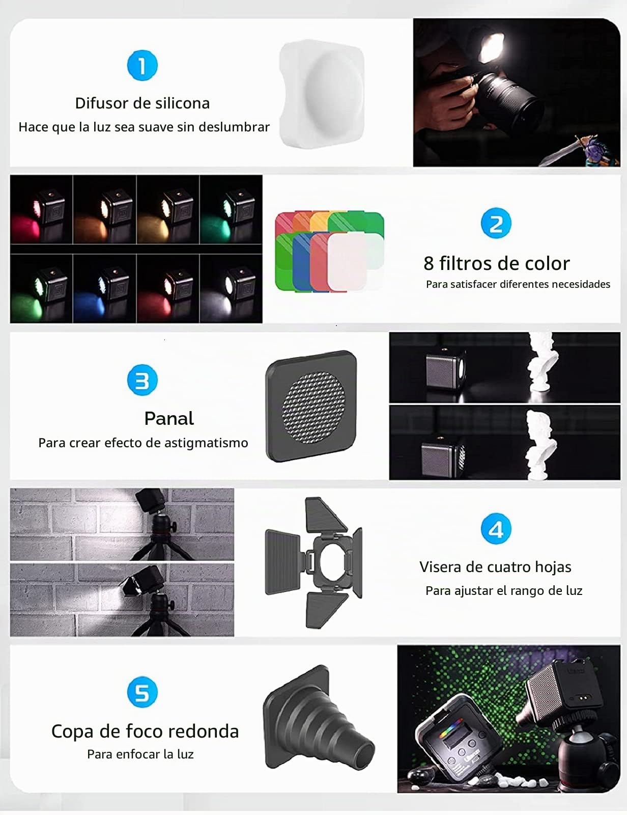 Mini Luz Impermeable, ULANZI L2 Cute Lite LED luz de la Cámara a Prueba de Agua, IP68 Luz Impermeable, Luz de Vídeo Magnética, Luz de Cámara para la Cámara Vlog y la Fotografía