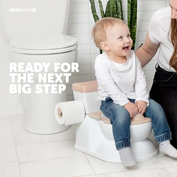 Jool Baby Real Feel 2-in-1 Potty with Wipes Storage, Flushing Sounds & Disposable Liners - Realistic Toilet - Easy to Clean & Assemble (Pink)