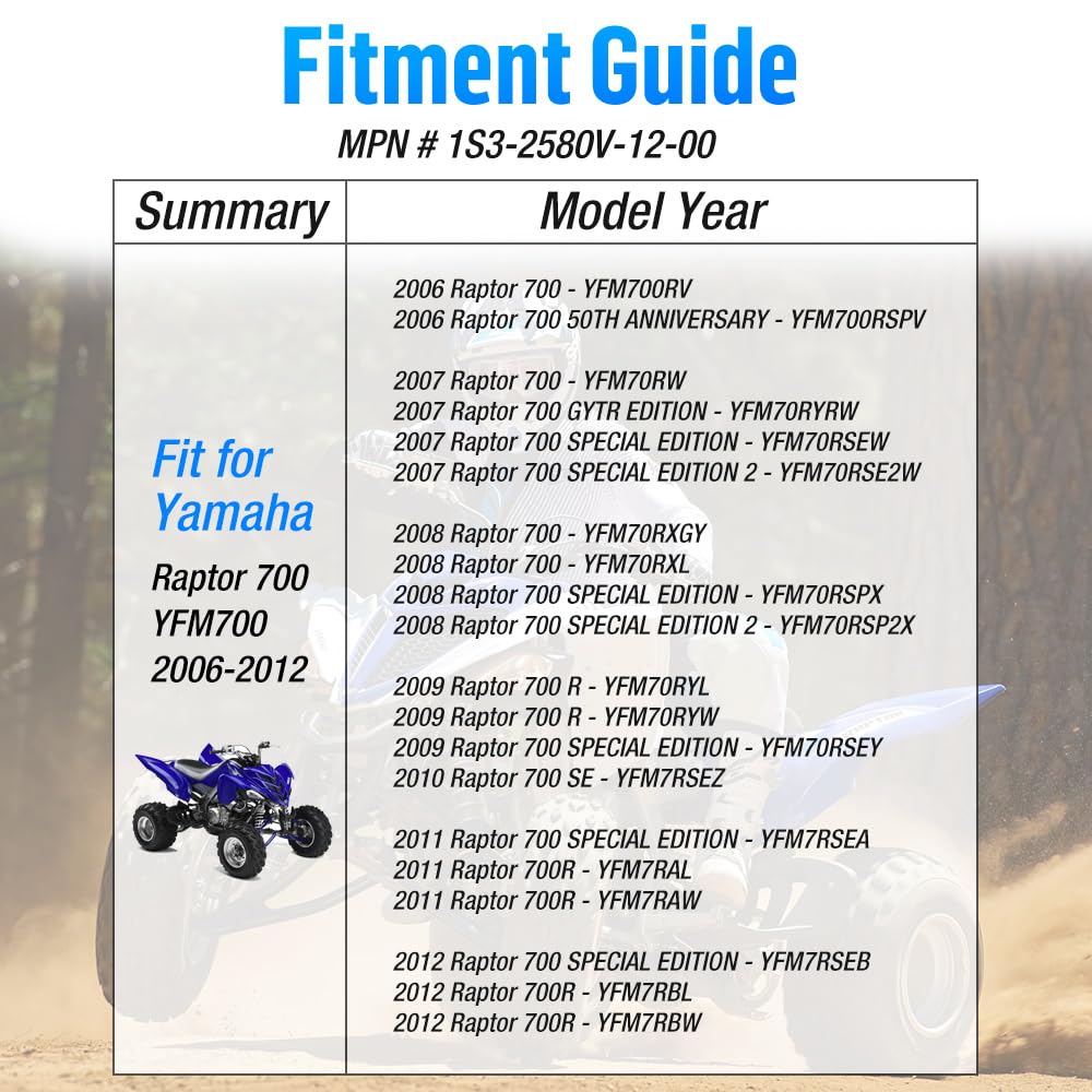 Pinza freno posteriore con pastiglie per Yamaha Raptor 700 YFM700 2006-2012#OEM 1S3-2580V-12-00