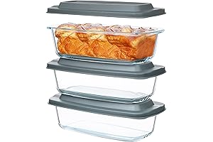 M MCIRCO Glass Bread Loaf Pan With Lids Set