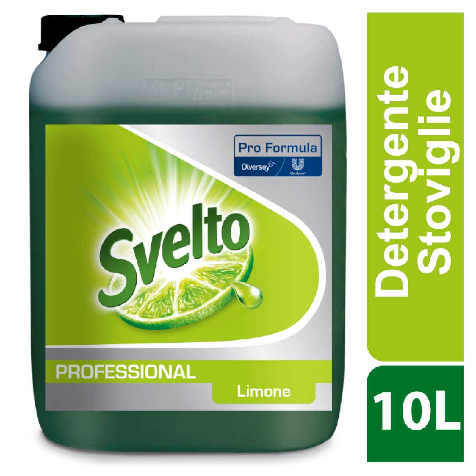 Svelto Professional Detergente Manuale Piatti Detersivo Liquido Sgrassante Pro Formula Profumo Limone - Tanica da 10L