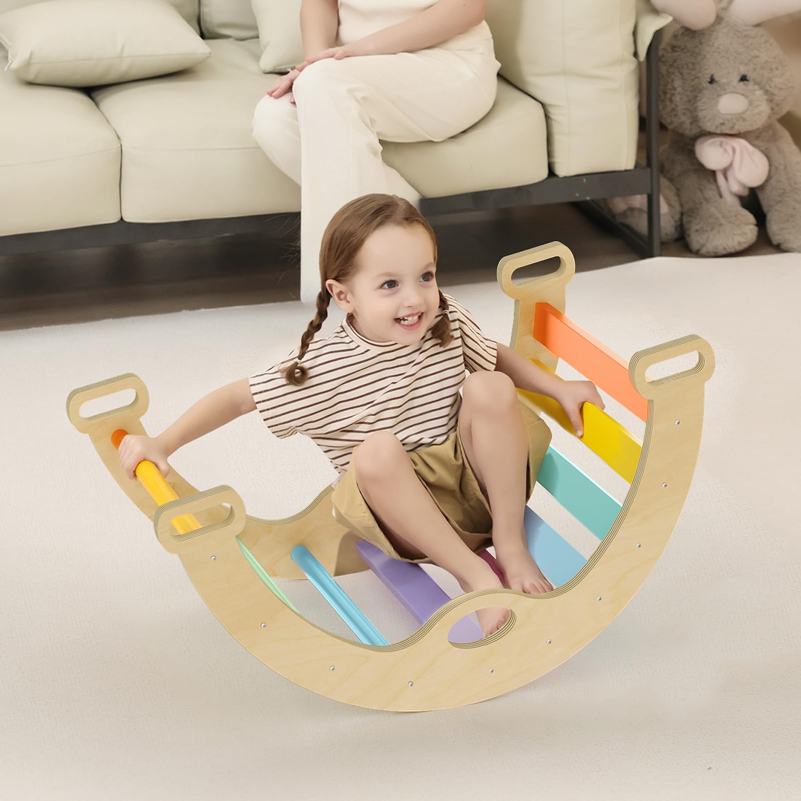 Mosebears Montessori - Struttura da Arrampicata per Interni, Triangolo da Arrampicata con Scivolo, Arco da Arrampicata, Robusto Telaio per Bambini e Triangolo di Arrampicata