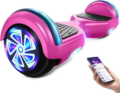 Scooter con luces LED Bluetooth Corlorful, ruedas de 6.5 pulgadas, scooter de motor dual de 300 W para niños, niñas, niños y adultos, todas las