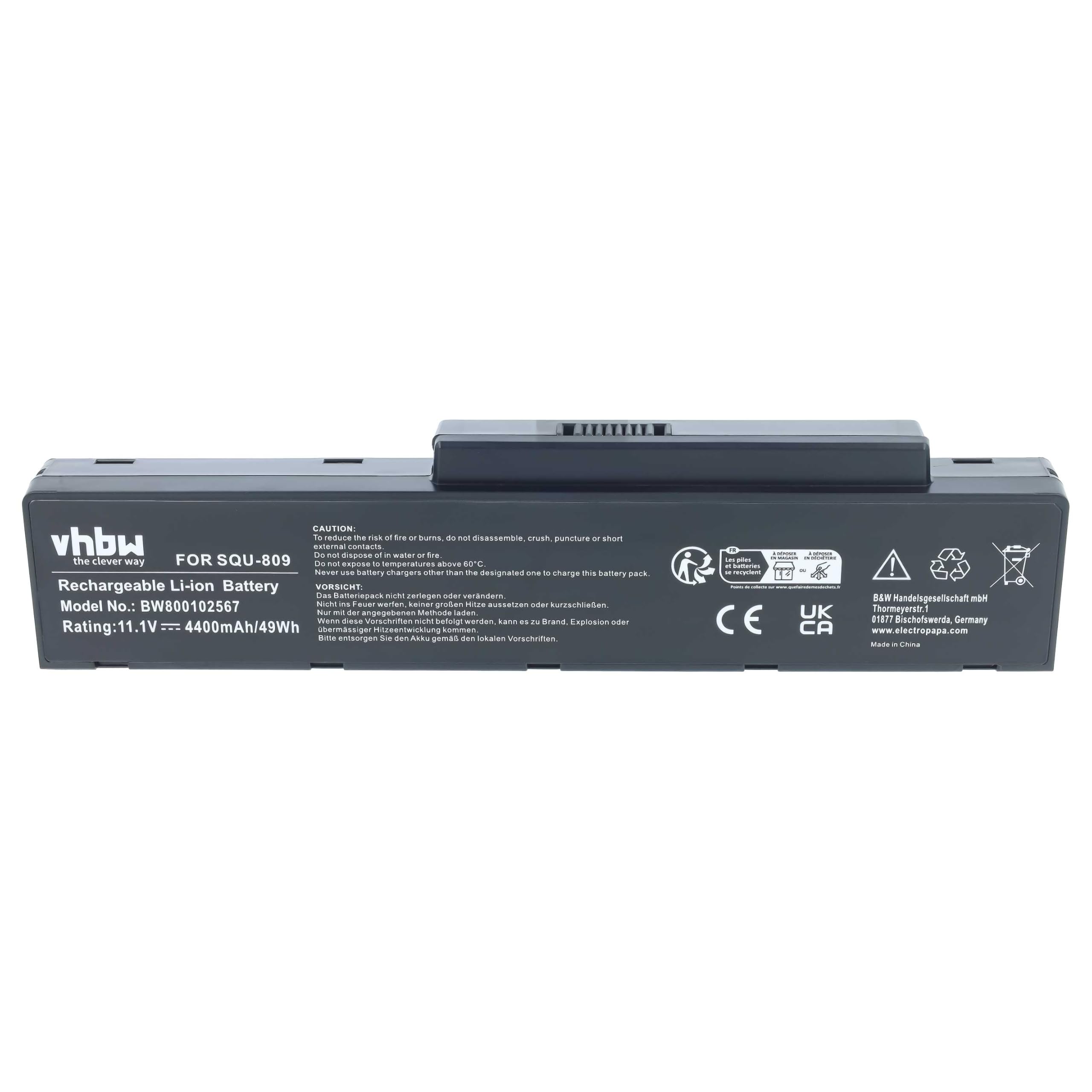 vhbw batteria compatibile con Fujitsu-Siemens Amilo Li3710, Pi3660, Pi3560, Li3910 notebook (4400mAh, 11,1V, Li-Ion)