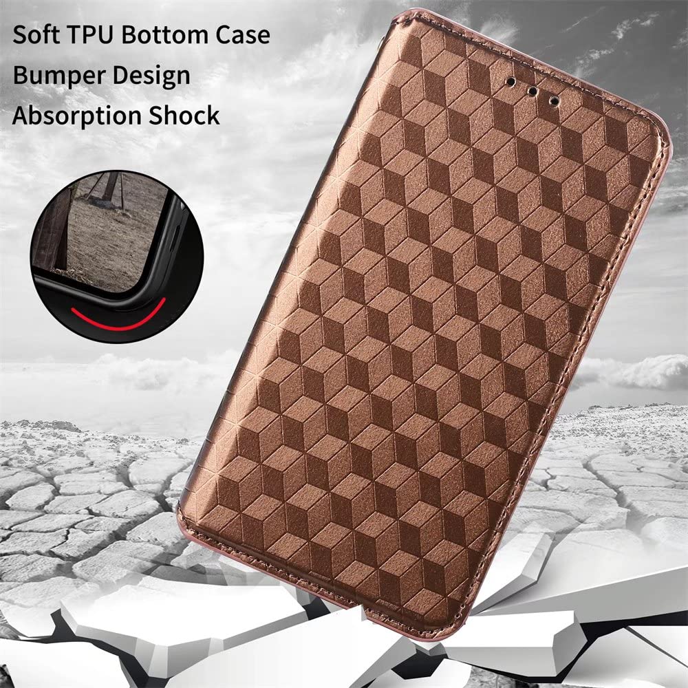 PKQTOP Cover per Oukitel C21 Pro Custodia,Carta Fessura, Supporto Stand,Silicone TPU,Flip Protettiva Case per Oukitel C21 Pro(6.39
