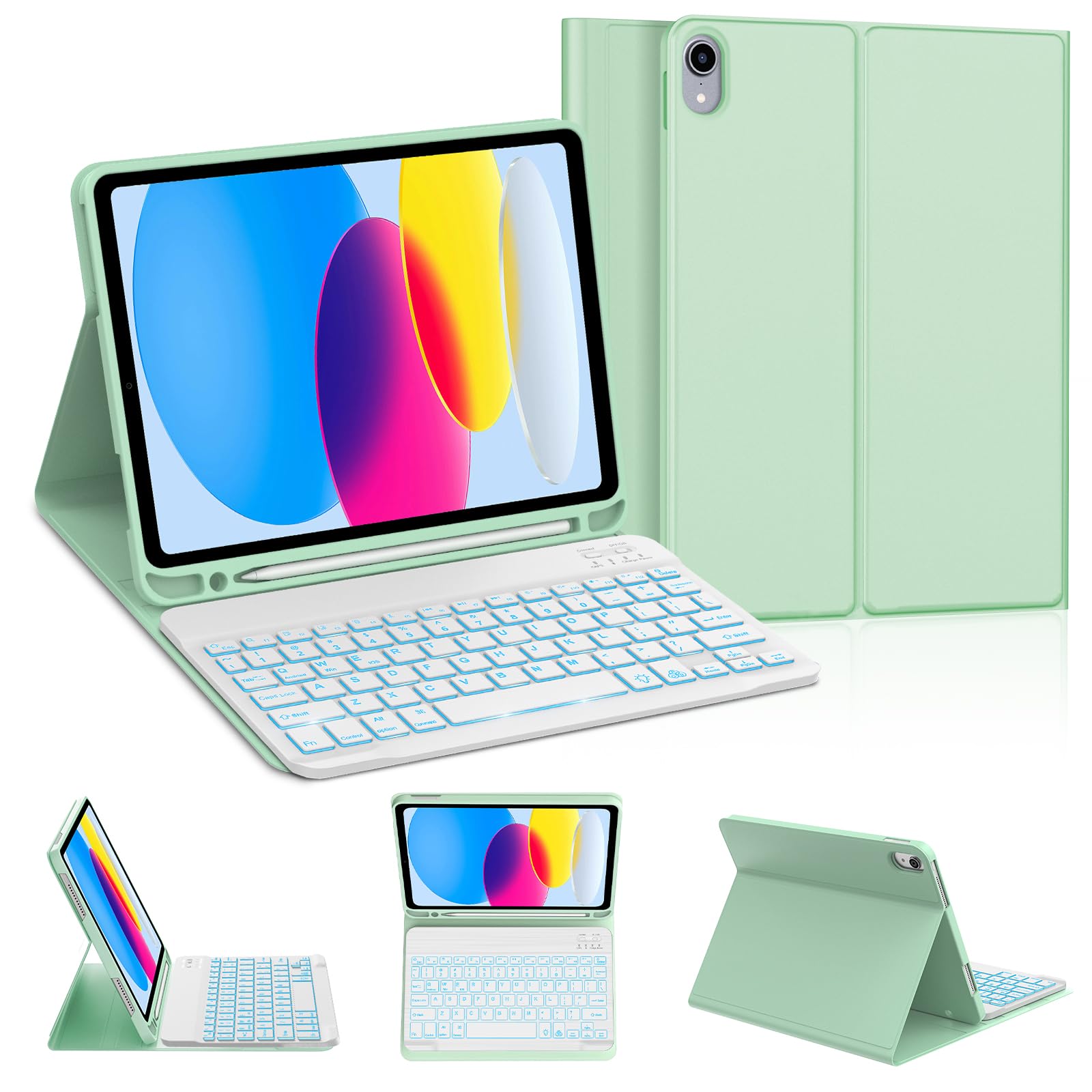 [ 2025年新開発 ]iPad A16 キーボー 11世代 11インチ ipad 第10世代 キーボード ケース 10.9インチ 7色バックライト 人気 超軽量 脱着式 ペンシルホルダー付き Bluetoothキーボード オートスリープ機能 耐衝撃 全面保護 多角度調整 傷つけ防止 耐久性 US配列 日本語説明書付き グレー
